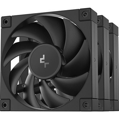 DeepCool FD12 120mm Case Fan 3-Pack, PWM Control, High Airflow, Low Noise, Hydro Bearing, Black, Anti-Vibration Pads, 4-Pin Connector image 2
