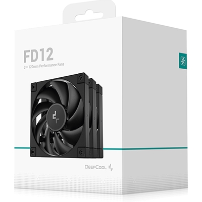 DeepCool FD12 120mm Case Fan 3-Pack, PWM Control, High Airflow, Low Noise, Hydro Bearing, Black, Anti-Vibration Pads, 4-Pin Connector image 5
