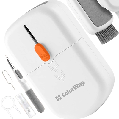 ColorWay CW-1111 10-in-1 Electronics Cleaning Kit Designed For Safely Cleaning Headphones, Keyboards, Screens and Cameras. Includes A Retractable Brush, Flocked Sponge, Microfiber Wipes, Screen Cleaner Spray, Key Remover, In A Compact Case Featuring A Pho image 6