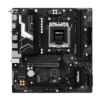 ASRock B850M-X WiFi R2.0 AMD AM5 Socket Motherboard, Micro-ATX, 2x DDR5 Slots, 2x M.2 Sockets, 2.5GbE LAN, Wi-Fi 6E, 1x DisplayPort / 1x HDMI Port image 2