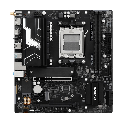 ASRock B850M-X WiFi R2.0 AMD AM5 Socket Motherboard, Micro-ATX, 2x DDR5 Slots, 2x M.2 Sockets, 2.5GbE LAN, Wi-Fi 6E, 1x DisplayPort / 1x HDMI Port image 3