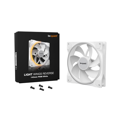 be quiet! Light Wings 140mm PWM Reverse, White, ARGB Lighting, Ultra-Quiet Operation Max 25.5dB(A), High Airflow, 60,000 Hours image 5