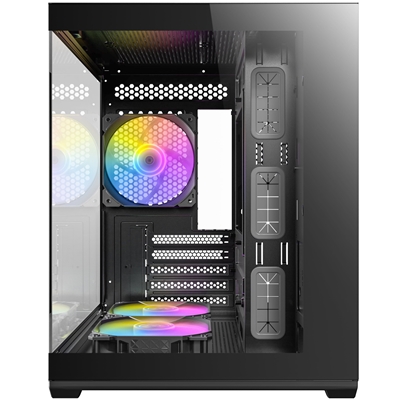 Antec CX60M ARGB Mini Tower Gaming Case, 1 x USB Type-C / 2 x USB 3.0, Tempered Glass Front and Side Window Panel, Water Cooling SUpport, 3 x Pre-Installed ARGB LED Fans, Micro-ATX, ITX Compatible image 3