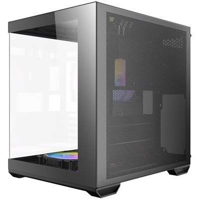 Antec CX60M ARGB Mini Tower Gaming Case, 1 x USB Type-C / 2 x USB 3.0, Tempered Glass Front and Side Window Panel, Water Cooling SUpport, 3 x Pre-Installed ARGB LED Fans, Micro-ATX, ITX Compatible image 4
