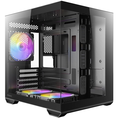 Antec CX60M ARGB Mini Tower Gaming Case, 1 x USB Type-C / 2 x USB 3.0, Tempered Glass Front and Side Window Panel, Water Cooling SUpport, 3 x Pre-Installed ARGB LED Fans, Micro-ATX, ITX Compatible image 6