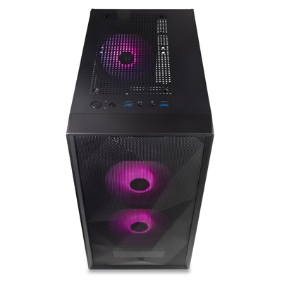 TecWare Forge M2 mATX PC Case, Compact High Airflow Mesh Front Panel, 3 x ARGB Fans Included, Hinged Tempered Glass Door, Supports 240mm Radiator, mATX/ITX, Black image 5