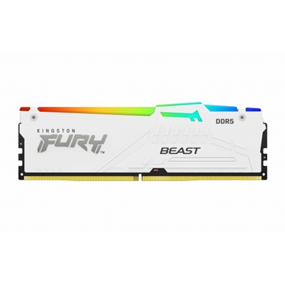 Kingston FURY Beast KF560C36BWEAK2-64 64GB (2x 32GB) DIMM System Memory, 6000MHz, DDR5, CL36, White, RGB, Intel XMP, AMD EXPO image 2
