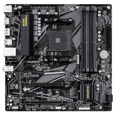 Gigabyte B550M DS3H R2 AMD AM4 Socket Motherboard, Micro-ATX, 4x DDR4 Slots, 2x M.2 Sockets, GbE LAN, 1x DisplayPort / 1x HDMI Port image 2