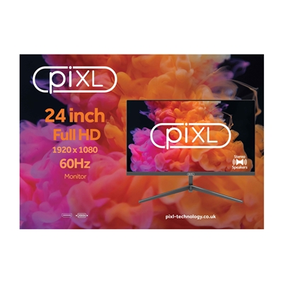 piXL PXD24VH 24 Inch Full HD 60Hz Widescreen Monitor with 1920 x 1080 Resolution, 6.5ms Response Time, Speakers, VGA & HDMI with Internal PSU image 4