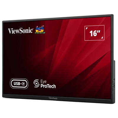 Viewsonic VA1650 16 inch USB-C Lightweight Portable IPS Monitor, Full HD, 60Hz, HDMI (v1.4), VESA, Built in Foldable Stand image 4