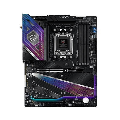 ASRock PHANTOM GAMING X870 Nova WiFi AMD Socket AM5 Motherboard, 4 x DDR5 Slots, 5x M.2 Socket, 5GbE LAN, Wi-Fi 7, 1x HDMI Port / 1x USB-C (USB4) image 2