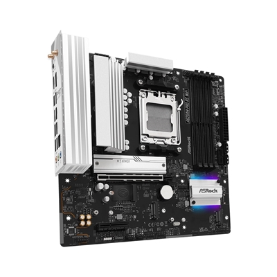 ASRock A620AM Pro RS WiFi AMD Socket AM5 Motherboard, 4x DDR5 Slots, 3x M.2 Socket, 2.5GbE LAN, Wi-Fi 6E, 1x HDMI Port / 1x DisplayPort image 3