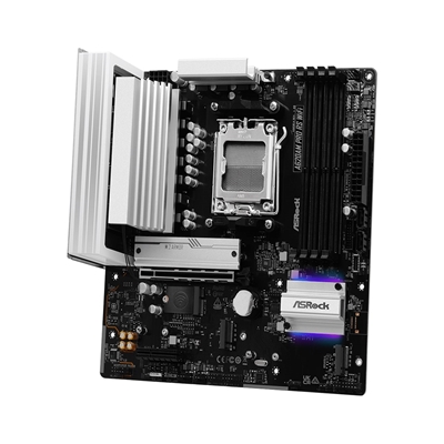 ASRock A620AM Pro RS WiFi AMD Socket AM5 Motherboard, 4x DDR5 Slots, 3x M.2 Socket, 2.5GbE LAN, Wi-Fi 6E, 1x HDMI Port / 1x DisplayPort image 4