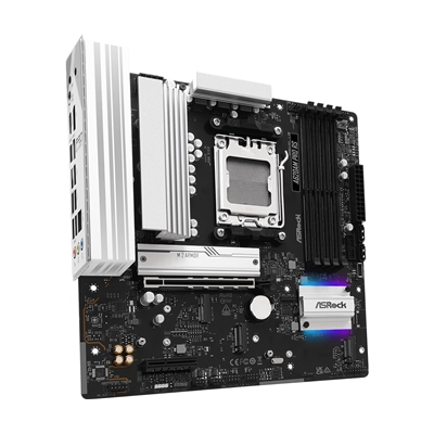 ASRock A620AM PRO RS AMD Socket AM5 Motherboard, 4x DDR5 Slots, 3x M.2 Socket, 2.5GbE LAN, 1x HDMI Port/ 1x DisplayPort image 3