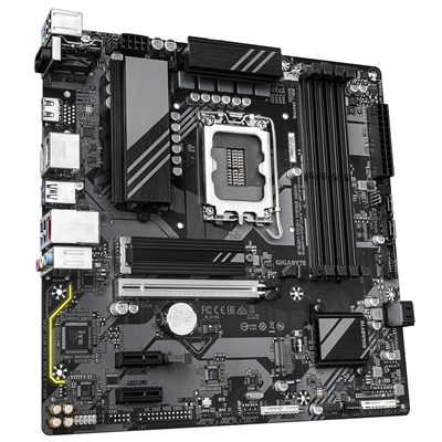 Gigabyte B760M DS3H WIFI6E GEN5 Intel 1700 Socket Motherboard, Micro-ATX, 4x DDR5 Slots, 2x M.2 Socket, 2.5GbE LAN, Wi-Fi 6E, 1x HDMI Port / 2x DisplayPort image 3