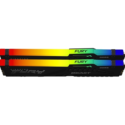 Kingston FURY Beast KF552C40BBAK2-32 32GB (2x 16GB) DIMM System Memory, 5200MHz, DDR5, CL40, Black, RGB, Intel XMP image 2