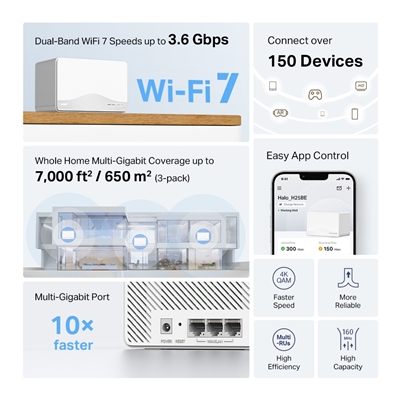 Mercusys Halo H25BE BE3600 Whole Home Mesh Wi-Fi 6 System (3 Pack) image 3
