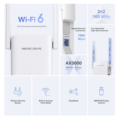 Mercusys ME80X AX3000 Wi-Fi Range Extender image 3