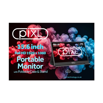 piXL PM156C 15.6 Inch 60Hz Full HD IPS Widescreen Portable Monitor with USB-C, Mini HDMI & Speakers with Foldable Case & Stand image 5