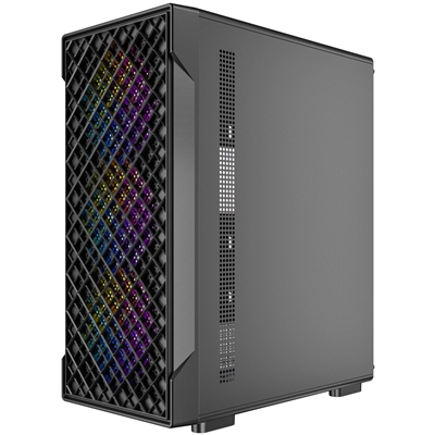 Antec VX320 ARGB Mid-Tower Gaming Case, 1 x USB 3.0/ 1 x USB 2.0, Tempered Glass Side Window Panel, Ventilated Front Grille, 4 x Pre-Installed ARGB LED Fans, ATX, Micro-ATX,ITX Compatible image 4