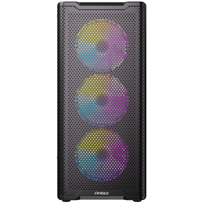 Antec VX310 ARGB Mid-Tower Gaming Case, 1 x USB 3.0 / 2 x USB 2.0, Tempered Glass Side Window Panel, High-Airflow Mesh Front , 3 x Pre-Installed ARGB LED Fans Included, ATX, Micro-ATX,ITX Compatible image 3