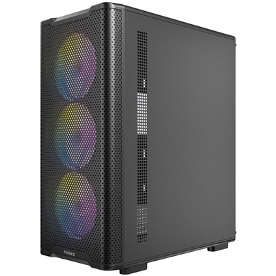 Antec VX310 ARGB Mid-Tower Gaming Case, 1 x USB 3.0 / 2 x USB 2.0, Tempered Glass Side Window Panel, High-Airflow Mesh Front , 3 x Pre-Installed ARGB LED Fans Included, ATX, Micro-ATX,ITX Compatible image 4