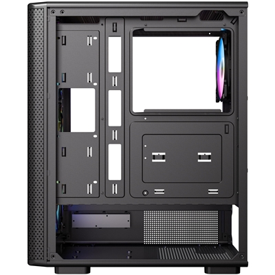 Antec VX310 ARGB Mid-Tower Gaming Case, 1 x USB 3.0 / 2 x USB 2.0, Tempered Glass Side Window Panel, High-Airflow Mesh Front , 3 x Pre-Installed ARGB LED Fans Included, ATX, Micro-ATX,ITX Compatible image 5
