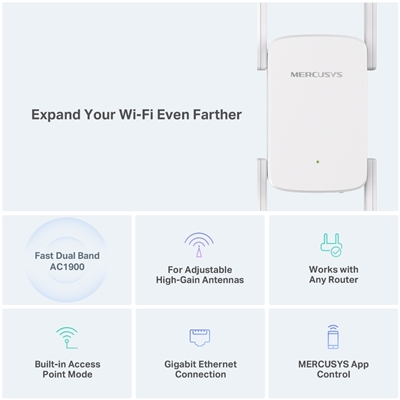 Mercusys ME50G AC1900 Wi-Fi Range Extender (UK Plug) image 3