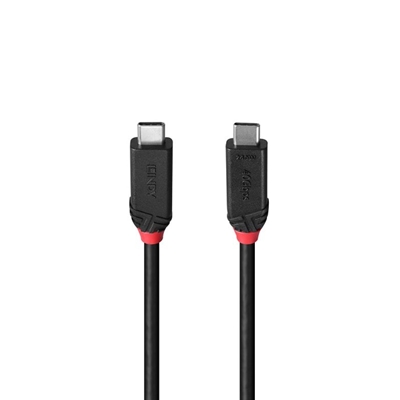 Lindy Black Line 37002 2m USB4 240W Cable, 24 pin USB-C (M) to 24 pin USB-C (M) image 2
