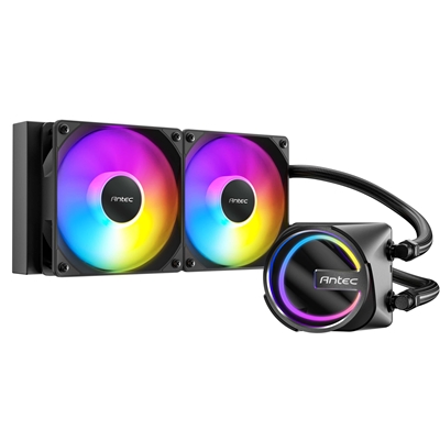 Antec Skeleton 240 ARGB Liquid CPU Cooler, Universal Socket, Black, 240mm Radiator, PWM up to 2000 RPM Cooling Fans, Addressable RGB LED Lighting image 2