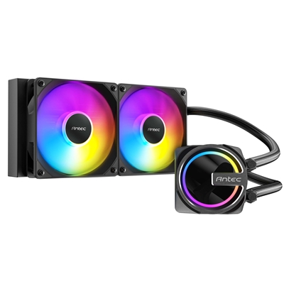Antec Skeleton 240 ARGB Liquid CPU Cooler, Universal Socket, Black, 240mm Radiator, PWM up to 2000 RPM Cooling Fans, Addressable RGB LED Lighting image 3