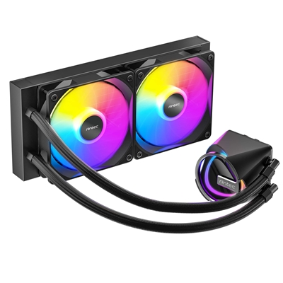 Antec Skeleton 240 ARGB Liquid CPU Cooler, Universal Socket, Black, 240mm Radiator, PWM up to 2000 RPM Cooling Fans, Addressable RGB LED Lighting image 4