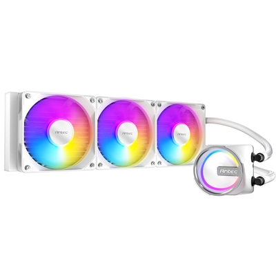 Antec Skeleton 360ARGB Liquid CPU Cooler, Universal Socket, White, 360mm Radiator, PWM up tp 2000 RPMCooling Fans, Addressable RGB LED Lighting image 2