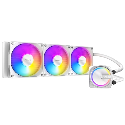 Antec Skeleton 360ARGB Liquid CPU Cooler, Universal Socket, White, 360mm Radiator, PWM up tp 2000 RPMCooling Fans, Addressable RGB LED Lighting image 3