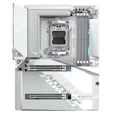 Gigabyte X870 AORUS STEALTH ICE AMD AM5 Socket Motherboard, ATX, 4x DDR5 Slots, 4x M.2 Socket, 5GbE LAN, Wi-Fi 7, 1x HDMI Port / 2x USB-C (USB4) image 3