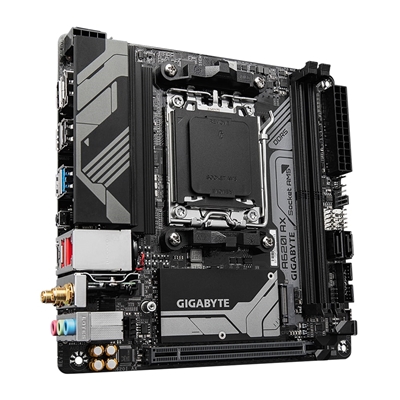 Gigabyte A620I AX (rev. 1.0) AMD AM5 Socket Motherboard, Mini-ITX, 2x DDR5 Slots, 1x M.2 Socket, 2.5GbE LAN, Wi-Fi 6E, 1 x DisplayPort / 1x HDMI Port image 3