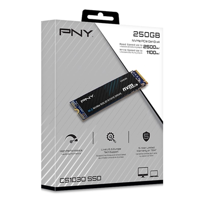PNY CS1030 (M280CS1030-250-RB) 250GB SSD, PCIe Gen3 x4 Interface,Max Read 2500MB/s, MaxWrite 1100MB/s, 5 Year Limited Warranty image 2