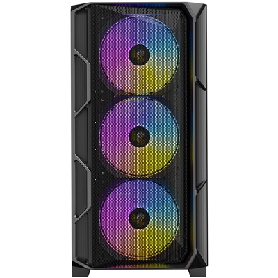 Antec AX1000 ARGB Mid-Tower Gaming PC Case, Full Mesh Front, Tempered Glass, Steel/Plastic,  4 x 120mm ARGB Fans, E-ATX, ATX/Micro-ATX/ITX Compatible image 3