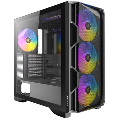 Antec AX1000 ARGB Mid-Tower Gaming PC Case, Full Mesh Front, Tempered Glass, Steel/Plastic,  4 x 120mm ARGB Fans, E-ATX, ATX/Micro-ATX/ITX Compatible image 6