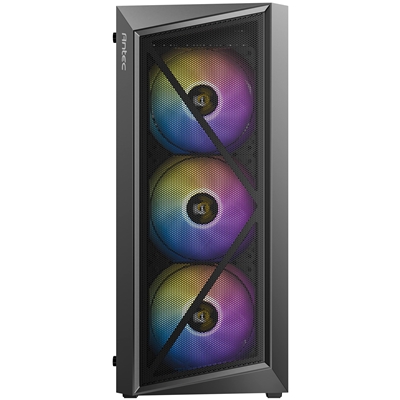 Antec AX67 ARGB Mid-Tower Gaming Case, 1 x USB 3.0 / 2 x USB 2.0, Tempered Glass Side Window Panel, High Airflow Mesh Front Panel, 4 x Pre-Installed ARGB LED Fans, ATX, Micro-ATX, ITX Compatible image 3