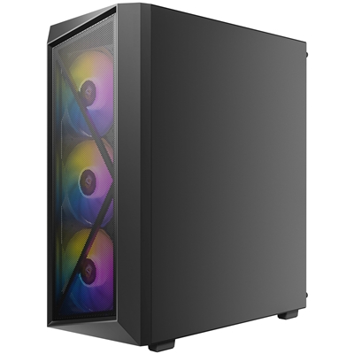 Antec AX67 ARGB Mid-Tower Gaming Case, 1 x USB 3.0 / 2 x USB 2.0, Tempered Glass Side Window Panel, High Airflow Mesh Front Panel, 4 x Pre-Installed ARGB LED Fans, ATX, Micro-ATX, ITX Compatible image 4