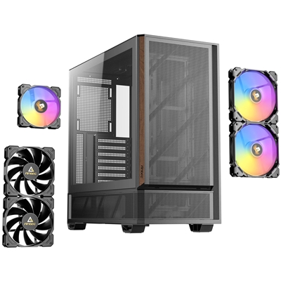 Antec P30 ARGB Mid-Tower Gaming Case, High-Airflow Design, Tempered Glass Side Panel, USB-C 10 Gb/s, Pre-Installed ARGB Fans (Black) image 2