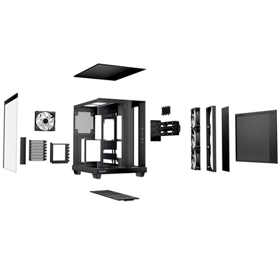 be quiet! Light Base 500 LX BGW85 Mid-Tower Case, Tempered Glass, 4 x ARGB Light Wings LX Fans, High Airflow ATX Case, USB-C 10Gbps, 400mm GPU Support, Vertical GPU Mount, Black image 5