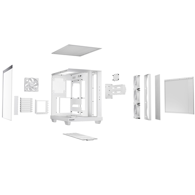 be quiet! Light Base 500 LX BGW86 White Mid-Tower Case, Tempered Glass, 4x ARGB Light Wings LX Fans, High Airflow ATX Case, USB-C 10 Gbps, 400 mm GPU Support, Vertical GPU Mount image 5