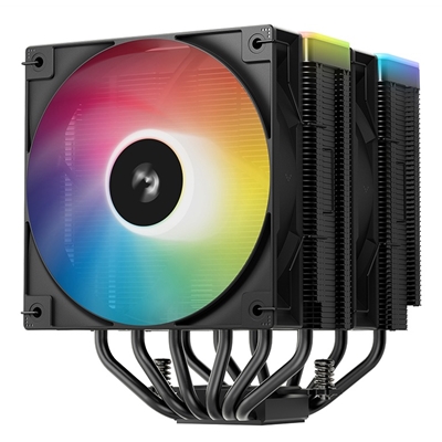 DeepCool AG620 BK ARGB V2 Dual-Tower CPU Air Cooler with 120mm ARGB Fans, Compatible with Intel LGA 1851/1700/1200/115x & AMD AM5/AM4, High-Performance Quiet Cooling, Matte Black image 2