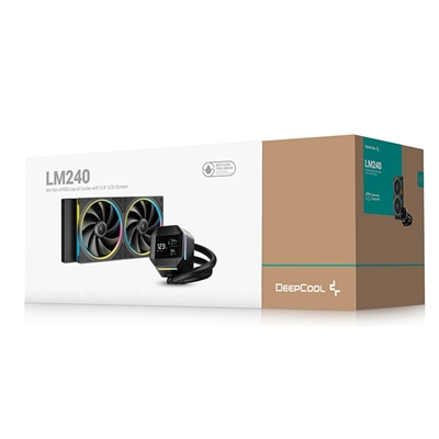 DeepCool LM240 Liquid CPU Cooler with 2.4" IPS Display, 240mm AIO, Dual 120mm ARGB Fans, Anti-Leak Technology, PWM Pump, Intel LGA 1851/1700 & AMD AM5 Compatible, Black image 6