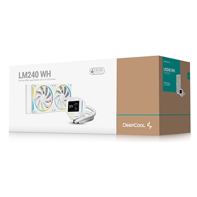 DeepCool LM240 White Liquid CPU Cooler with 2.4" IPS Display, 240mm AIO, Dual 120mm ARGB Fans, Anti-Leak Technology, PWM Pump, Intel LGA 1851/1700 & AMD AM5 Compatible, White image 6