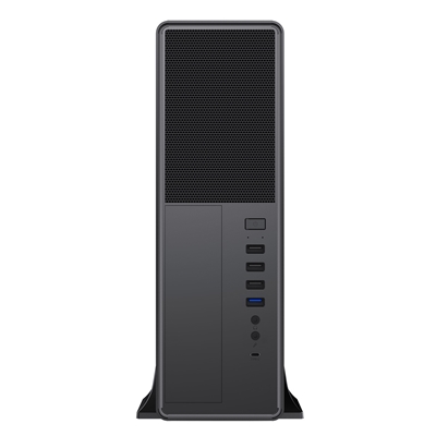 CiT S014C Black Slim Micro ATX/ITX Desktop Case with 300W Power Supply, USB 2.0, USB 3.0 Type-A & Type-C Ports image 2
