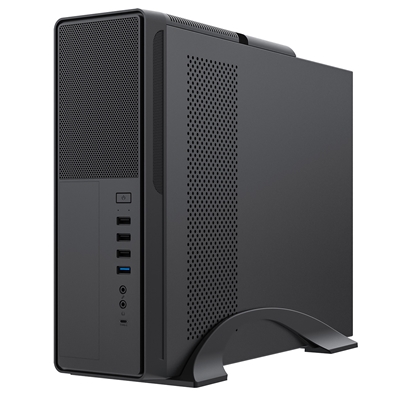 CiT S014C Black Slim Micro ATX/ITX Desktop Case with 300W Power Supply, USB 2.0, USB 3.0 Type-A & Type-C Ports image 3