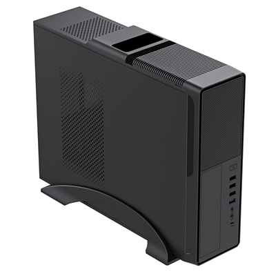 CiT S014C Black Slim Micro ATX/ITX Desktop Case with 300W Power Supply, USB 2.0, USB 3.0 Type-A & Type-C Ports image 5